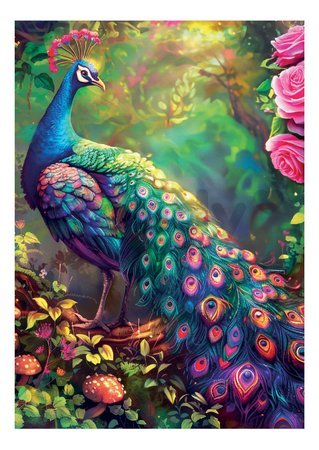 Puzzle Peacock Garden Educa 1000 dielov a Fix lepidlo