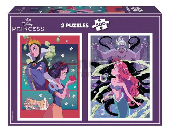 Puzzle Villains versus Princesses Disney Educa 2x500 dielov a Fix lepidlo