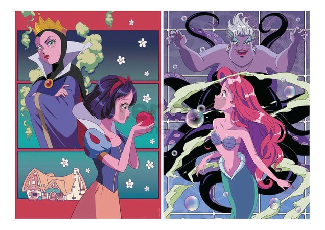 Puzzle Villains versus Princesses Disney Educa 2x500 dielov a Fix lepidlo