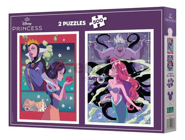 Puzzle Villains versus Princesses Disney Educa 2x500 dielov a Fix lepidlo