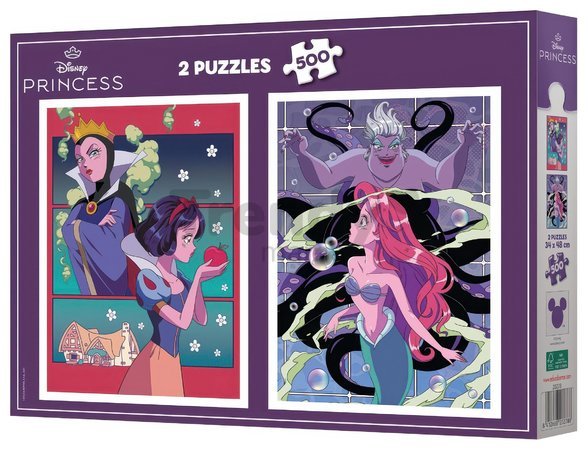 Puzzle Villains versus Princesses Disney Educa 2x500 dielov a Fix lepidlo