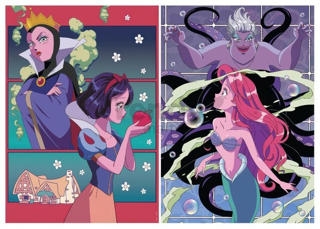 Puzzle Villains versus Princesses Disney Educa 2x500 dielov a Fix lepidlo