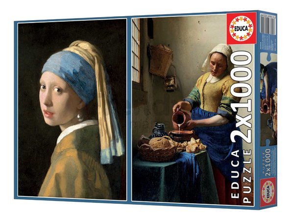 Puzzle Vermeer Educa 2x1000 dielov a Fix lepidlo