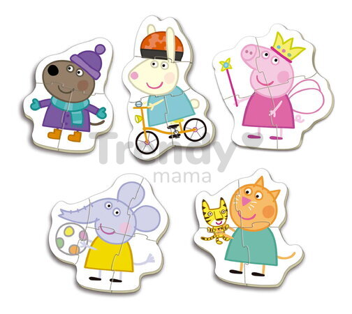 Puzzle pre najmenších Peppa Pig Baby Educa progresívne 3-4-4-4-5 dielikov od 24 mes EDU20318