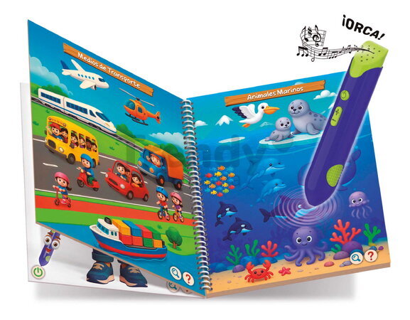 Náučná hra s interaktívnym perom Little Things Pen Educa so zvukom 8 stránok so 16 témami v španielčine od 24 mes