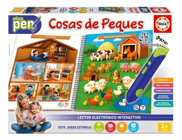 Náučná hra s interaktívnym perom Little Things Pen Educa so zvukom 8 stránok so 16 témami v španielčine od 24 mes