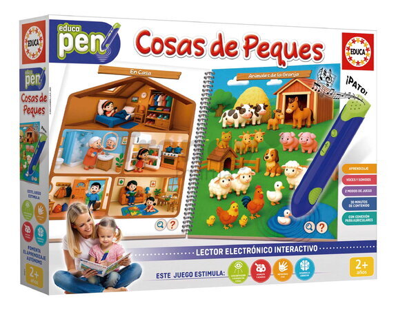 Náučná hra s interaktívnym perom Little Things Pen Educa so zvukom 8 stránok so 16 témami v španielčine od 24 mes