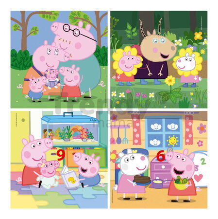 Puzzle Peppa Pig Progressive Educa progresívne 6-9-12-16 dielov