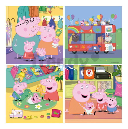 Puzzle v kufríku Peppa Pig Progressive Educa progresívne 6-9-12-16 dielikov