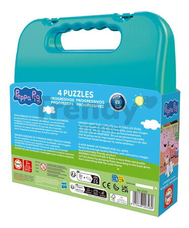 Puzzle v kufríku Peppa Pig Progressive Educa progresívne 6-9-12-16 dielikov