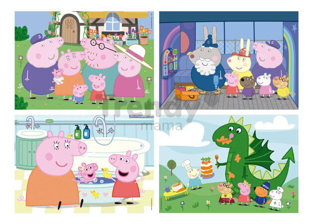 Puzzle Peppa Pig Multi 4 Junior Educa progresívne 20-40-60-80 dielikov od 4 rokov
