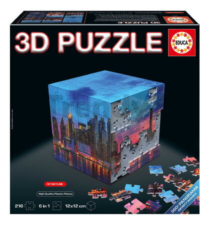 Puzzle v kocke Panoráma New York 3D Cube NY Panorama Educa 216 dielikov od 8 rokov