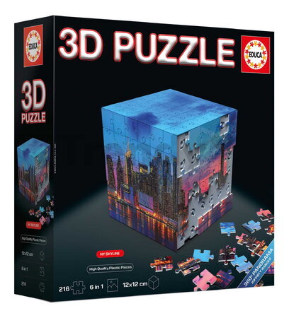 Puzzle v kocke Panoráma New York 3D Cube NY Panorama Educa 216 dielikov od 8 rokov