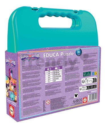 Puzzle v kufríku Super Kitties Disney Educa progresívne 12-16-20-25 dielov