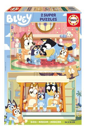 Drevené puzzle Bluey Educa 2x16 dielov