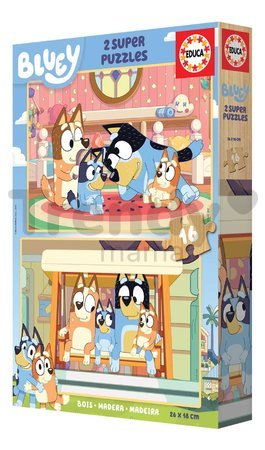 Drevené puzzle Bluey Educa 2x16 dielov