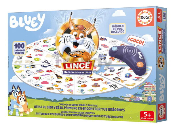 Spoločenská hra Rýchly ako rys Lynx with Bluey Voice Educa elektronická s reproduktorom 100 obrázkov od 6 rokov EDU20359