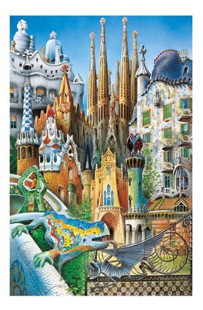 Puzzle Collage Gaudi Miniature Educa miniatúrne 1000 dielov a Fix lepidlo