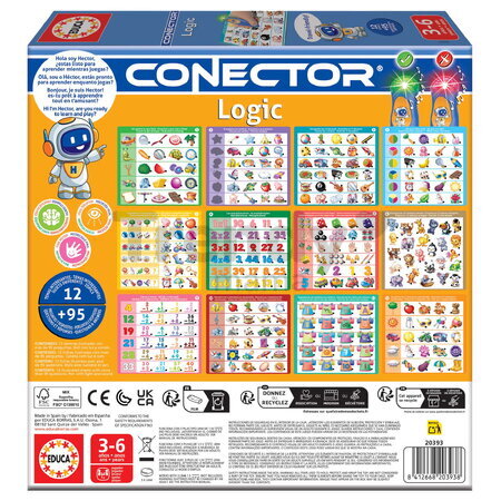 Spoločenská hra Učíme sa logicky myslieť Logic Conector Educa s inteligentným perom so zvukom a svetlom 95 otázok v španielčine francúzštine portugalč