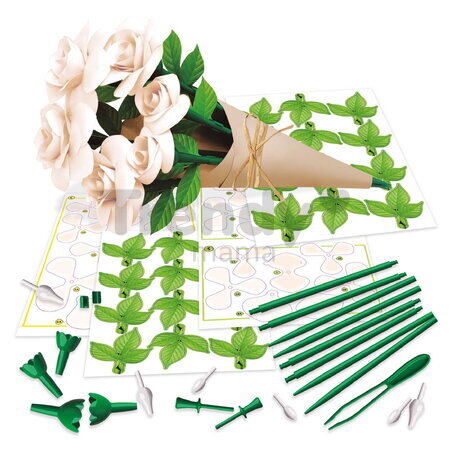 Kreatívne tvorenie Biele ruže Floral Art White Roses Educa poskladaj si vlastnú kyticu od 14 rokov