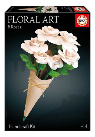 Kreatívne tvorenie Biele ruže Floral Art White Roses Educa poskladaj si vlastnú kyticu od 14 rokov