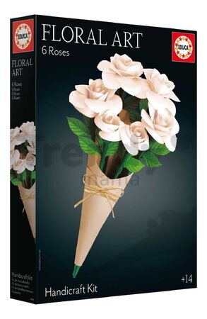Kreatívne tvorenie Biele ruže Floral Art White Roses Educa poskladaj si vlastnú kyticu od 14 rokov