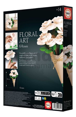 Kreatívne tvorenie Biele ruže Floral Art White Roses Educa poskladaj si vlastnú kyticu od 14 rokov