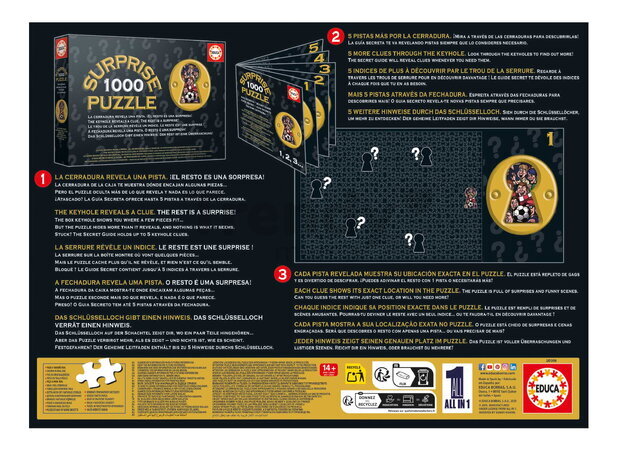 Puzzle s prekvapením 1000 Shoot! Surprise Educa 1000 dielov a Fix lepidlo od 14 rokov