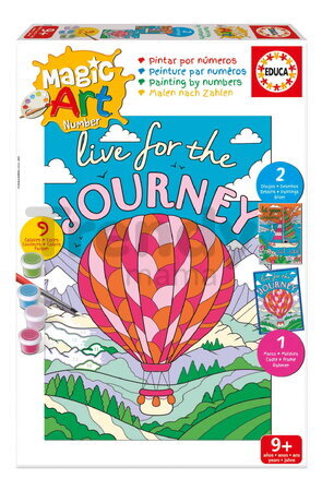 Maľovanie podľa čísiel Dopravné prostriedky Magic Art Number Vehicles Educa 2 obrázky s rámikom a s 9 farbami štetcom a paletou od 9 rokov