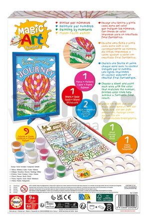 Maľovanie podľa čísiel Dopravné prostriedky Magic Art Number Vehicles Educa 2 obrázky s rámikom a s 9 farbami štetcom a paletou od 9 rokov