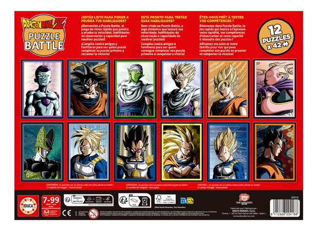 Puzzle Battle Dragon Ball Z Educa 12 druhov puzzle 504 dielikov od 7 rokov