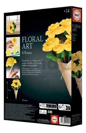 Kreatívne tvorenie Žlté ruže Floral Art Yellow Roses Educa poskladaj si vlastnú kyticu od 14 rokov