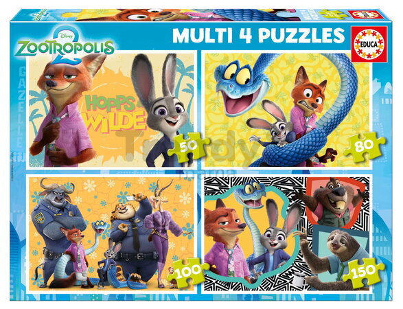 Puzzle Multi 4 Zootropis Educa 50-80-100-150 dílků od 5 let