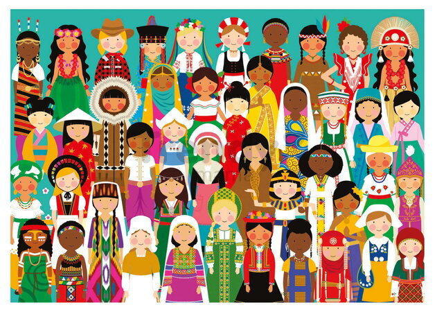 Puzzle Girls of the World Educa 300 de piese, de la 8 ani