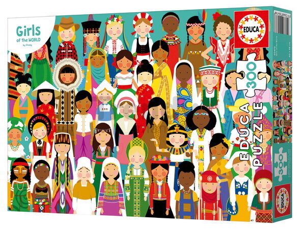 Puzzle Girls of the World Educa 300 de piese, de la 8 ani