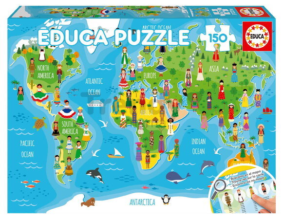 Puzzle Girls of the World Map Educa 150 dielov od 6 rokov EDU20477