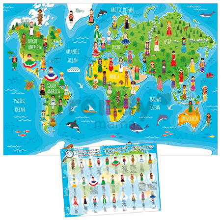 Puzzle Girls of the World Map Educa 150 de piese, de la 6 ani