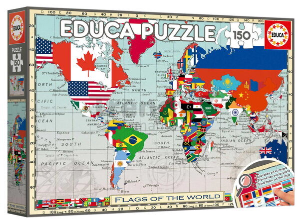 Puzzle Flags of the World Educa 150 de piese, de la 6 ani