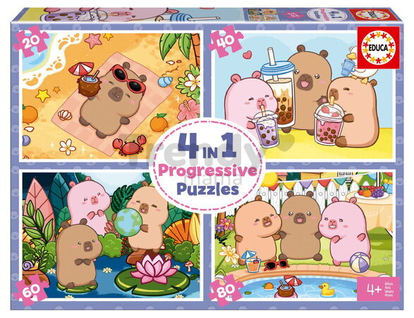 Puzzle progresivní CapyFun Educa 20-40-60-80 dílků od 4 let