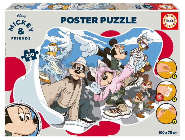 Puzzle plakát Mickey & Friends Poster Educa 250 dílků a Fix lepidlo od 8 let