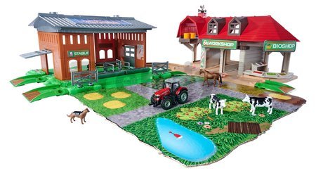 Garáž farma Creatix Farm Station Majorette s Bio obchodom traktorom a zvieratkami od 5 rokov