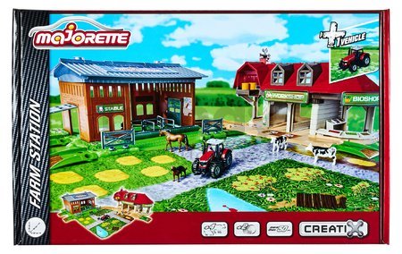 Garáž farma Creatix Farm Station Majorette s Bio obchodom traktorom a zvieratkami od 5 rokov