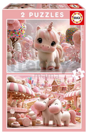Puzzle Sweet Unicorns Educa 2x48 dielov od 3 rokov EDU20504