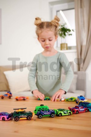Autíčka zberateľské s neónovým efektom Tune Up's 3 Majorette kovové 28 prekvapení dĺžka 7,5 cm od 5 rokov