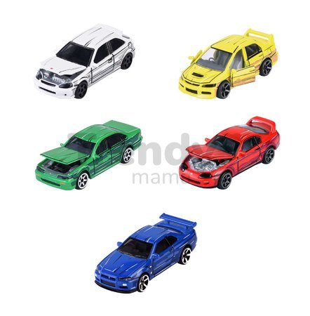 Autíčka Japan Series 5 Pieces Giftpack Majorette kovové s odpružením dĺžka 7,5 cm sada 5 druhov v darčekovom balení