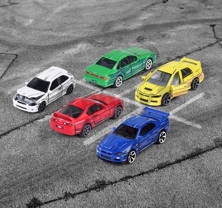 Autíčka Japan Series 5 Pieces Giftpack Majorette kovové s odpružením dĺžka 7,5 cm sada 5 druhov v darčekovom balení
