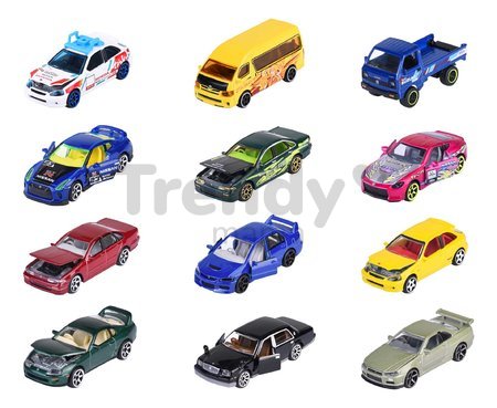 Autíčka Japan Series Bonus Pack Majorette kovové s odpružením a zberateľským boxom 7,5 cm dĺžka 5 druhov