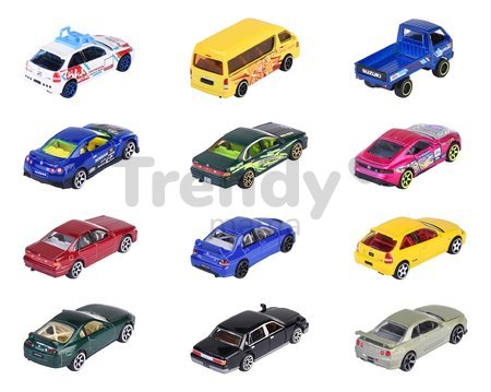 Autíčka Japan Series Bonus Pack Majorette kovové s odpružením a zberateľským boxom 7,5 cm dĺžka 5 druhov