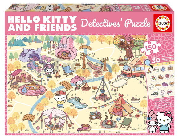 Puzzle Detective Hello Kitty Educa 150 dielov hľadaj 30 predmetov od 6 rokov EDU20512