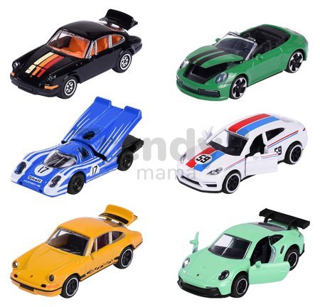 Autíčko Porsche Motorsport Majorette so zberateľskou kartičkou kovové 6 druhov dĺžka 7,5 cm